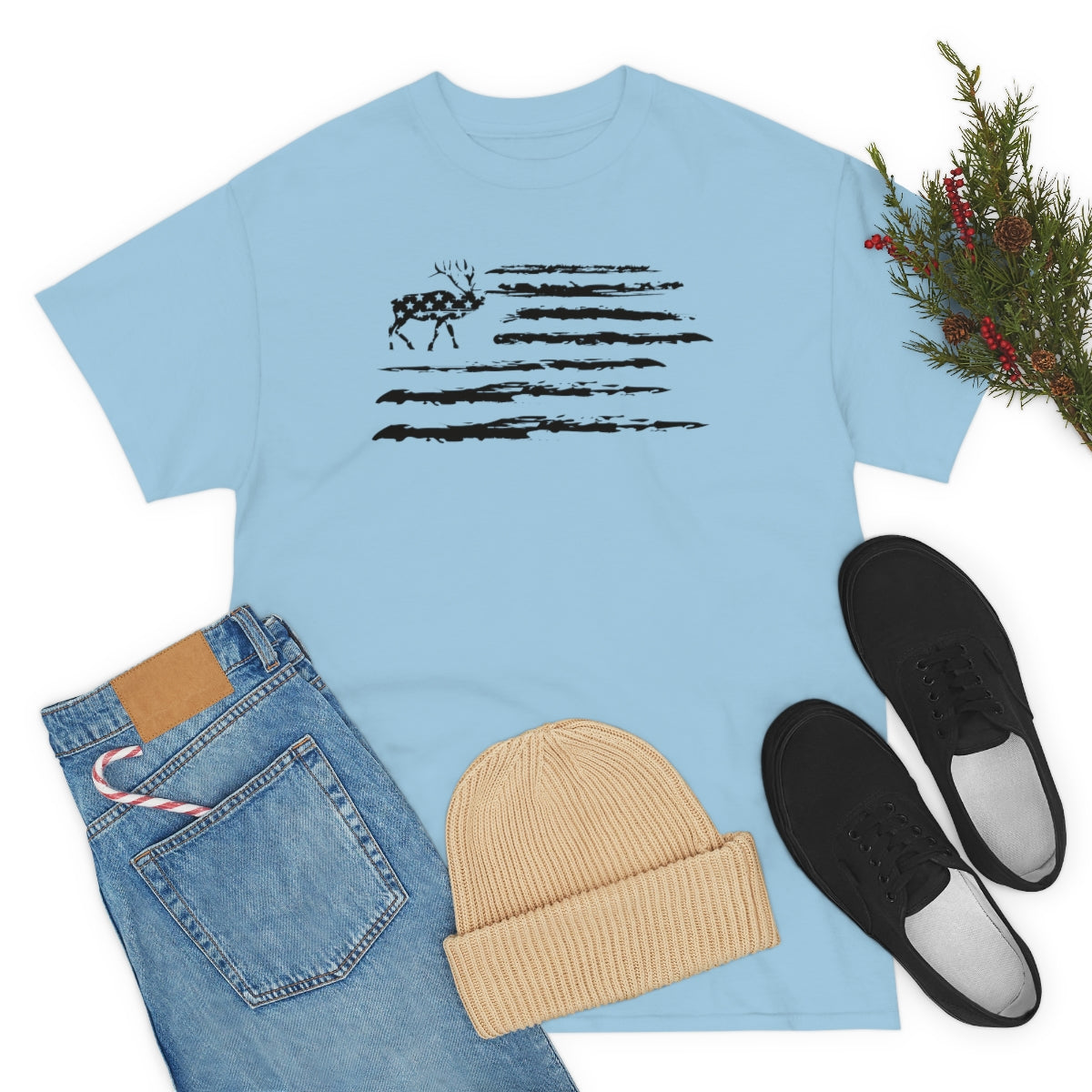 "Black Deer Flag" Unisex Heavy Cotton Tee