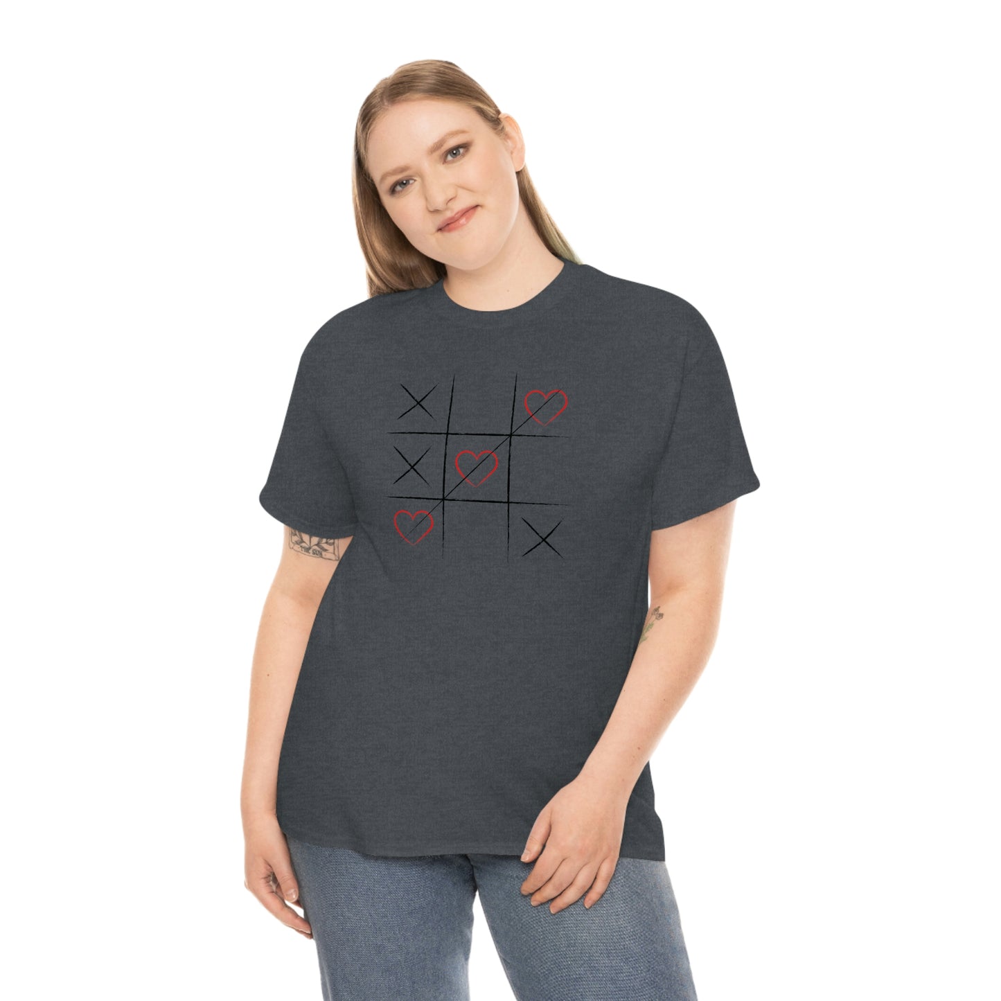 "XOXO Tic-Tac-Toe" Unisex Heavy Cotton Tee