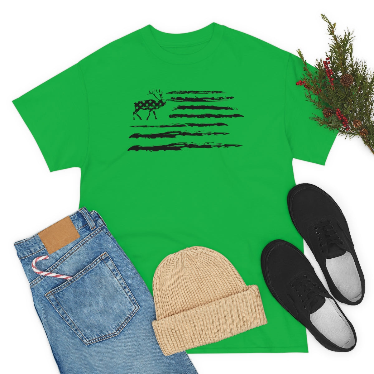 "Black Deer Flag" Unisex Heavy Cotton Tee