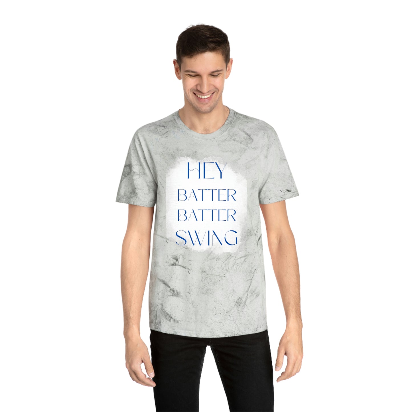 "Hey Batter Batter Swing" Unisex Color Blast T-Shirt
