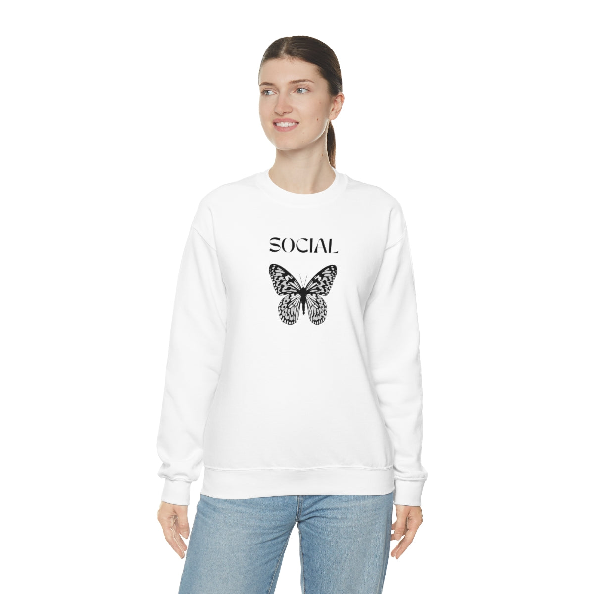 "Social Butterfly" Unisex Heavy Blend™ Crewneck Sweatshirt