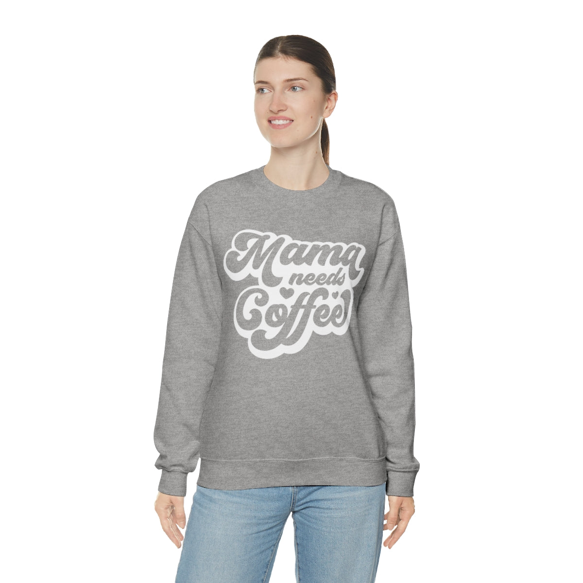 "Mama Needs Coffee" Unisex Heavy Blend™ Crewneck Sweatshirt