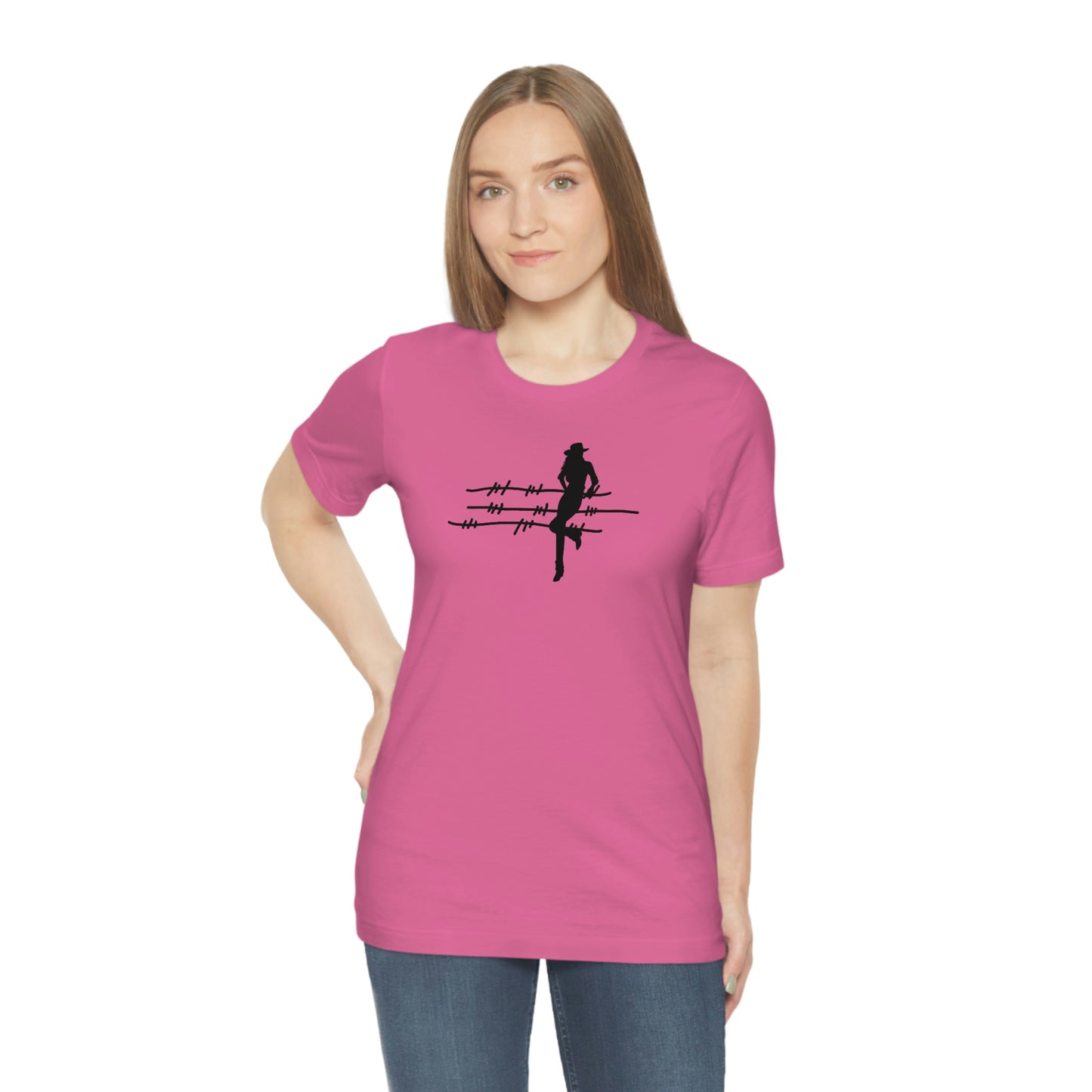 "On The Fence (black image) Unisex Jersey Short Sleeve Tee