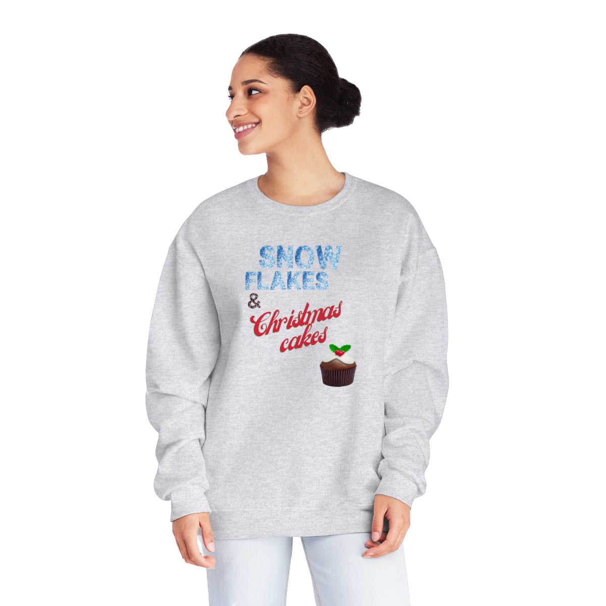 "Snow Flakes & Christmas Cakes" Unisex NuBlend® Crewneck Sweatshirt