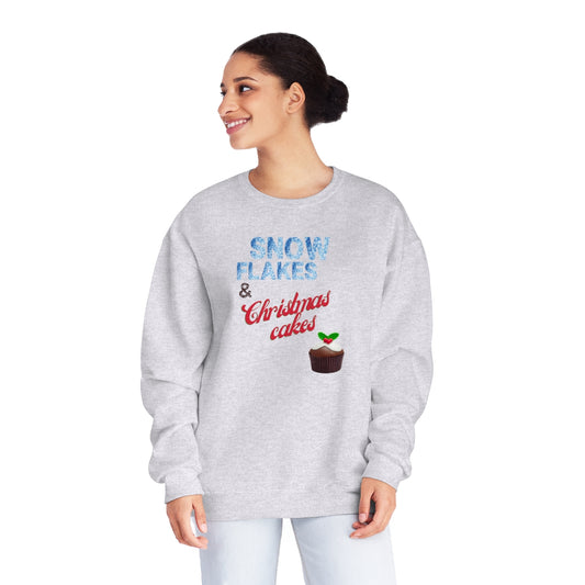 "Snow Flakes & Christmas Cakes" Unisex NuBlend® Crewneck Sweatshirt