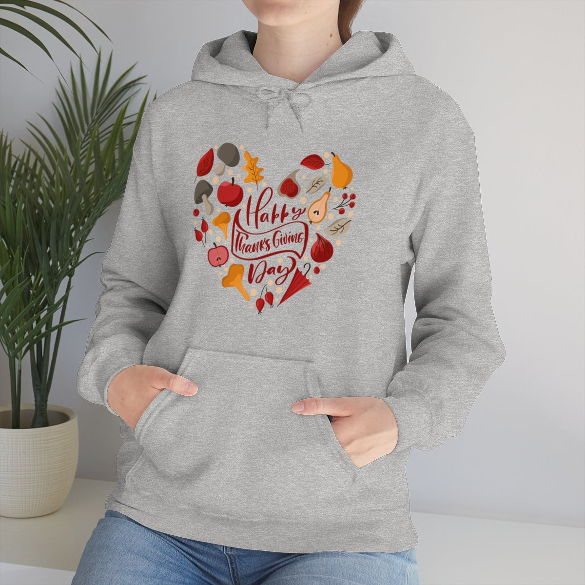 Happy Thanksgiving Day Unisex Heavy Blend™ Hooded Sweatshirt