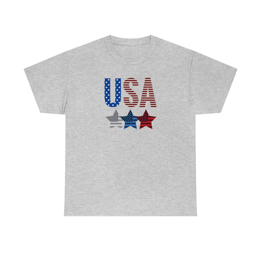 "USA Triple Stars" Unisex Heavy Cotton Tee