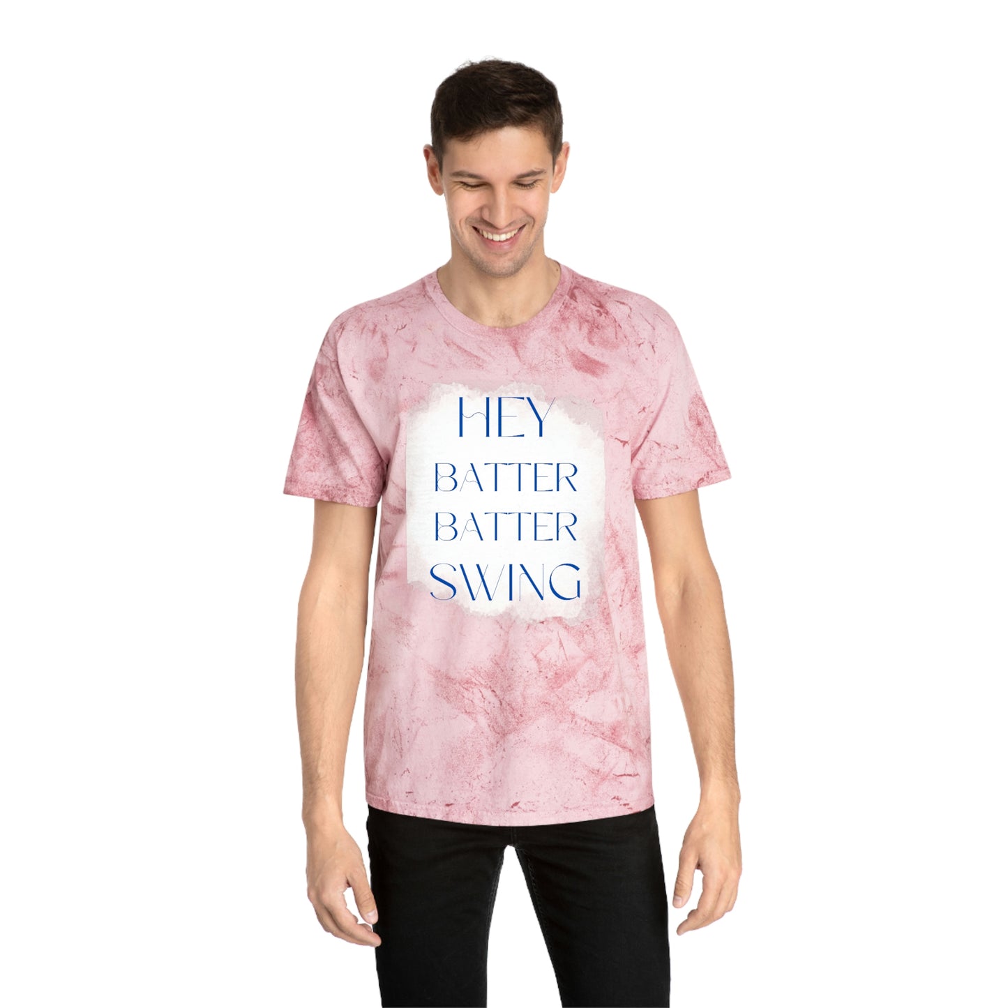 "Hey Batter Batter Swing" Unisex Color Blast T-Shirt