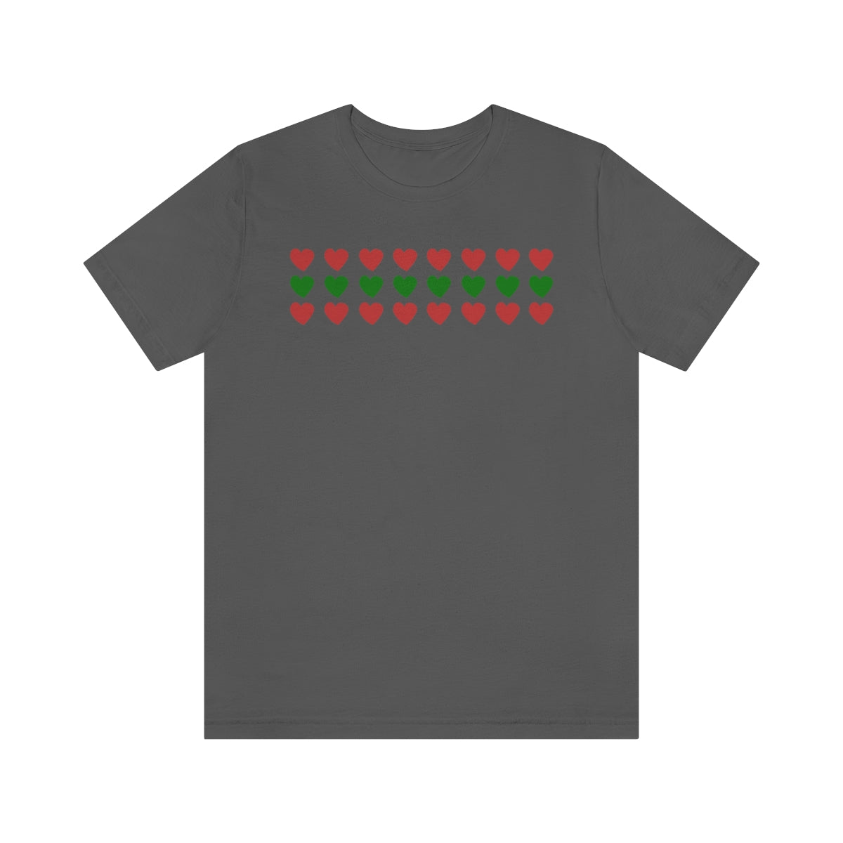"Christmas Hearts" Unisex Jersey Short Sleeve Tee