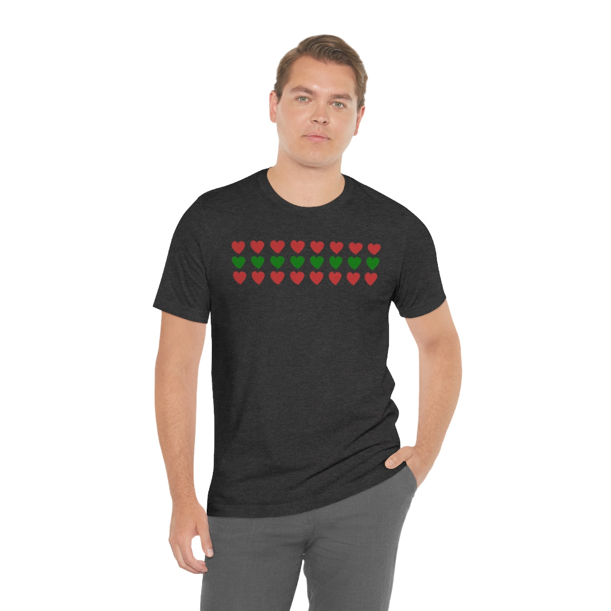 "Christmas Hearts" Unisex Jersey Short Sleeve Tee