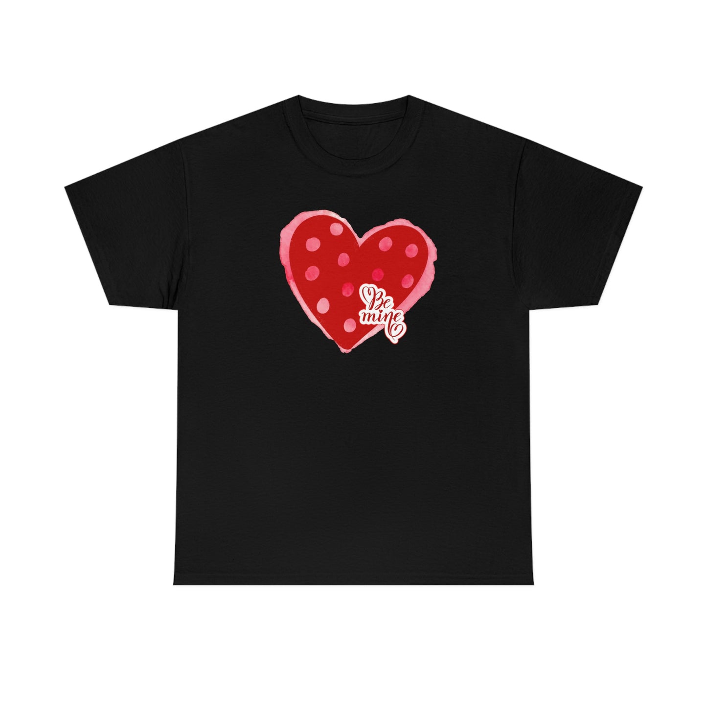 "Be Mine" Polka Dot Heart" Unisex Heavy Cotton Tee