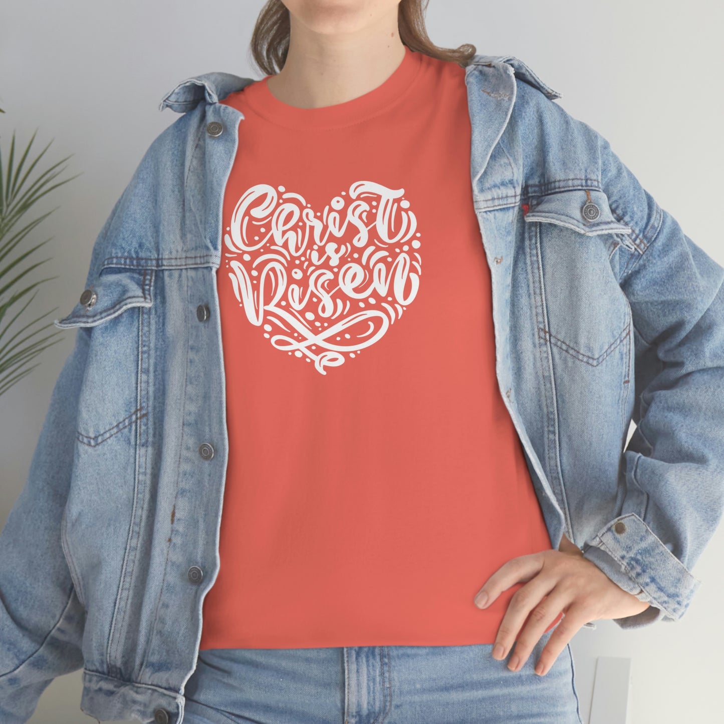 "Christ is Risen Heart" Unisex Heavy Cotton Tee
