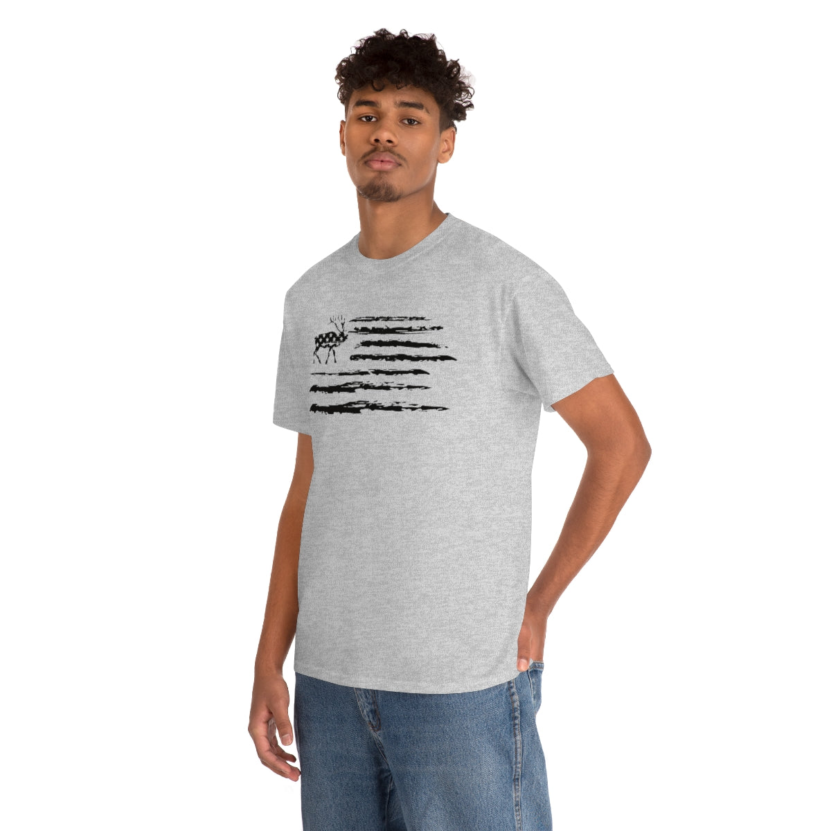"Black Deer Flag" Unisex Heavy Cotton Tee
