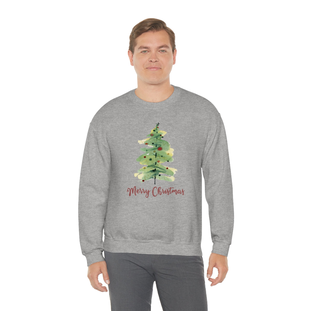 "Merry Christmas Tree" Unisex Heavy Blend™ Crewneck Sweatshirt