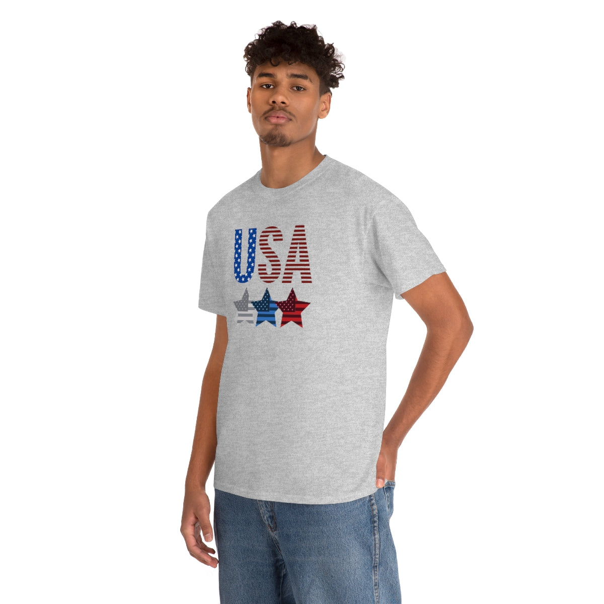 "USA Triple Stars" Unisex Heavy Cotton Tee