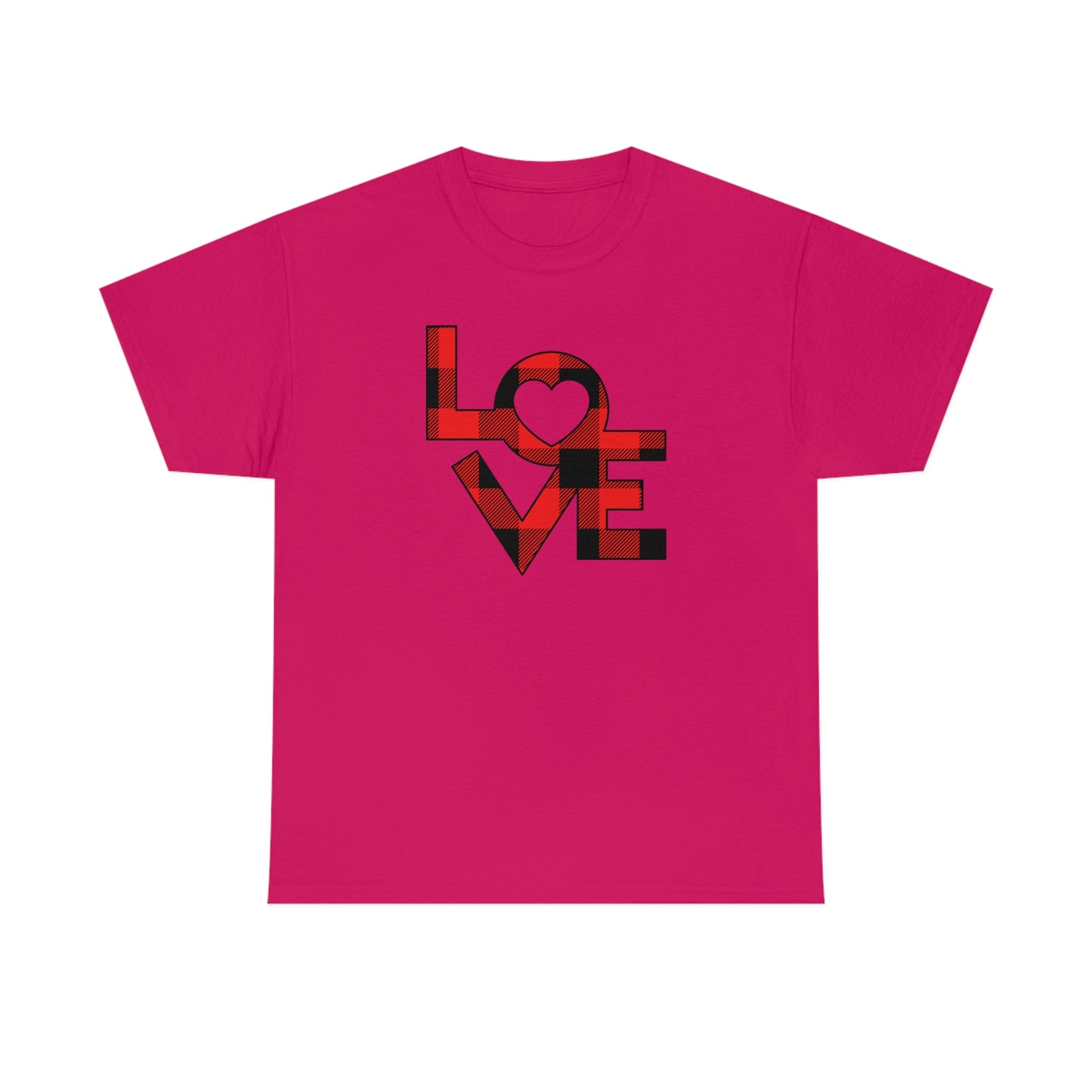"Plaid LOVE" Unisex Heavy Cotton Tee