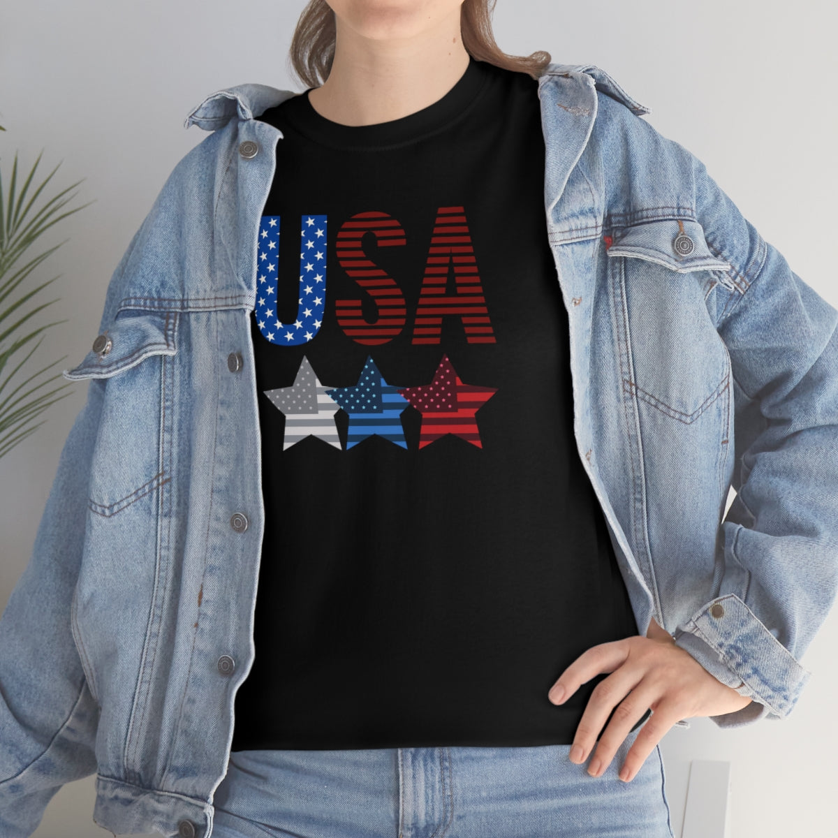 "USA Triple Stars" Unisex Heavy Cotton Tee