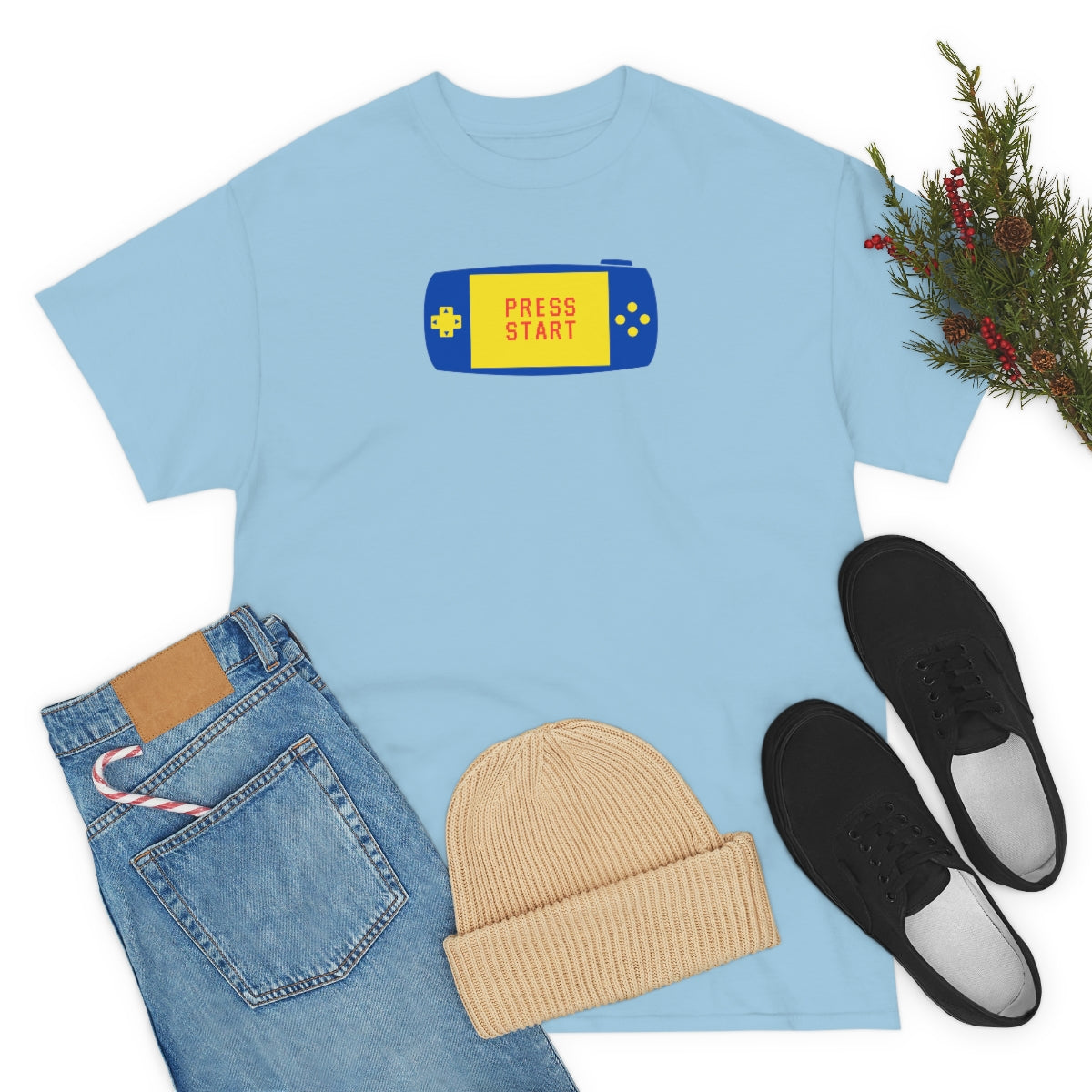 "Press Start" Unisex Heavy Cotton Tee