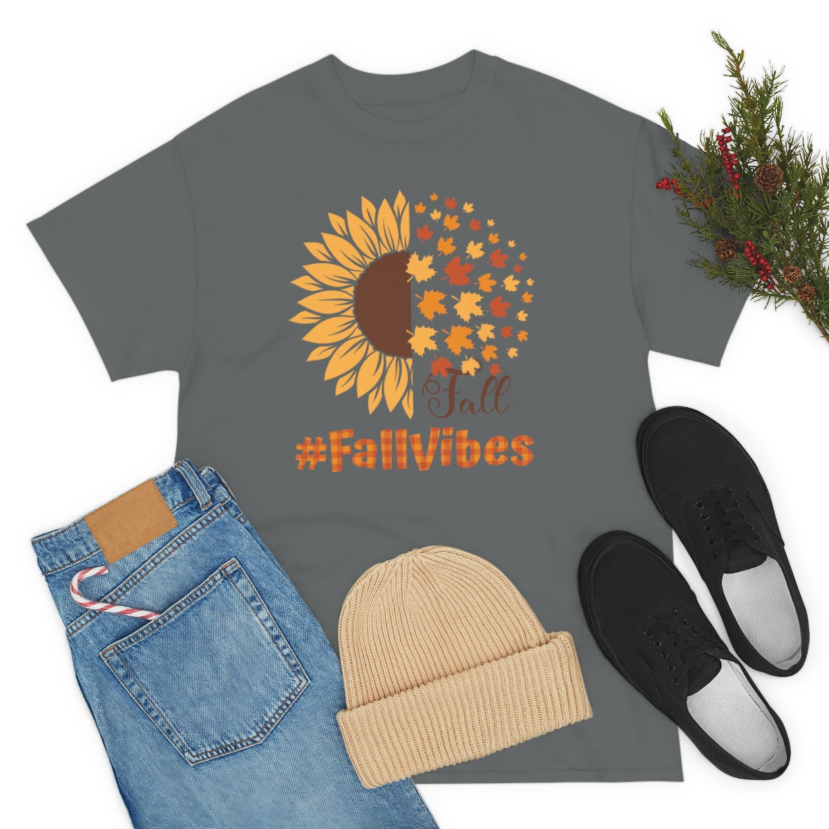 "#FallVibes" Unisex Heavy Cotton Tee