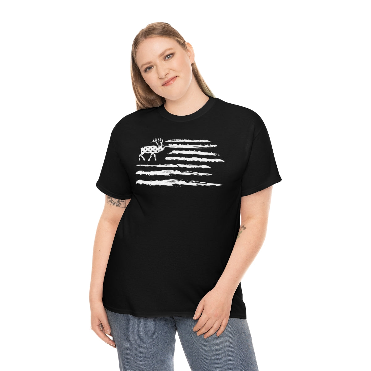 "White Deer Flag" Unisex Heavy Cotton Tee