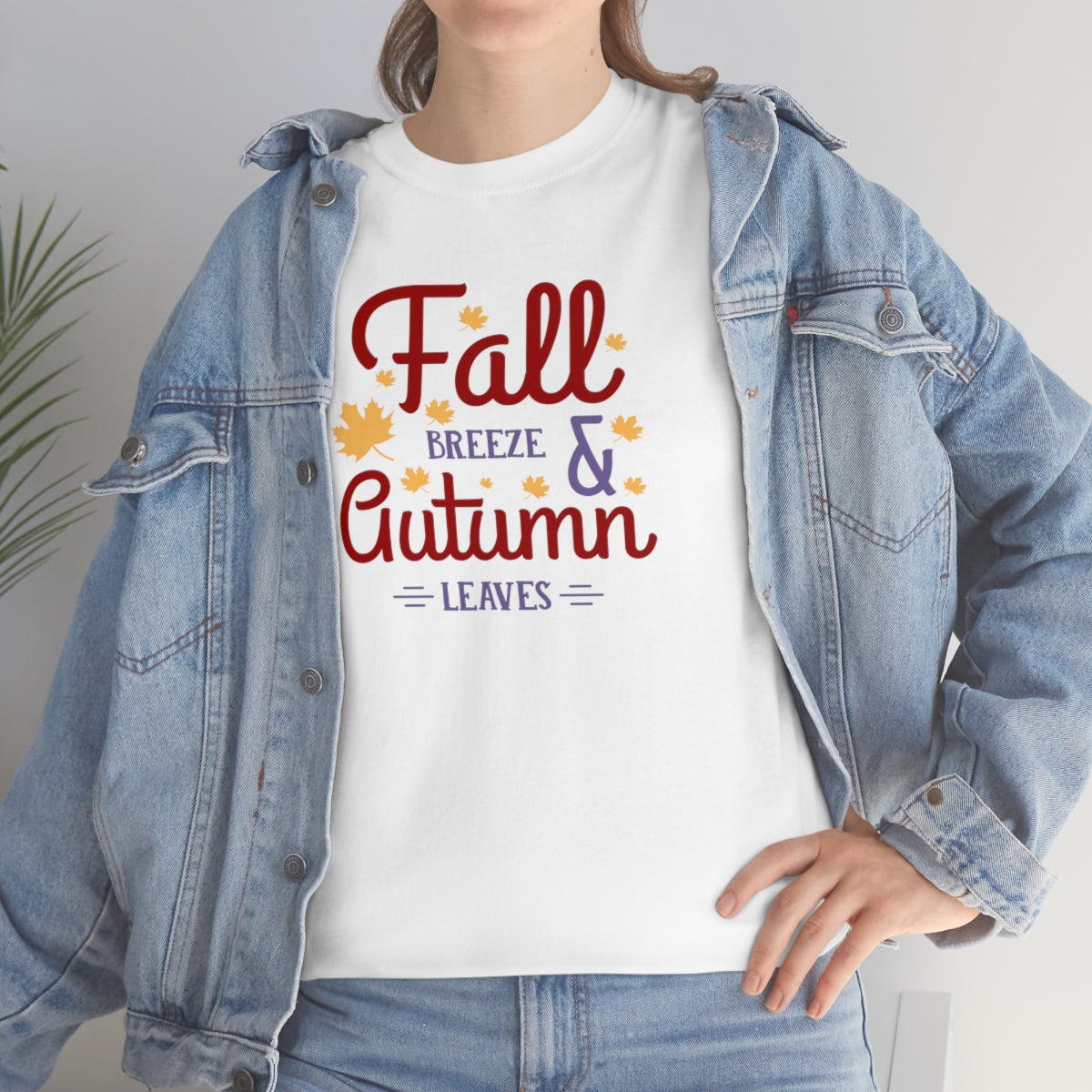 "Fall Breeze And Autumn Leaves" Unisex Heavy Cotton Tee