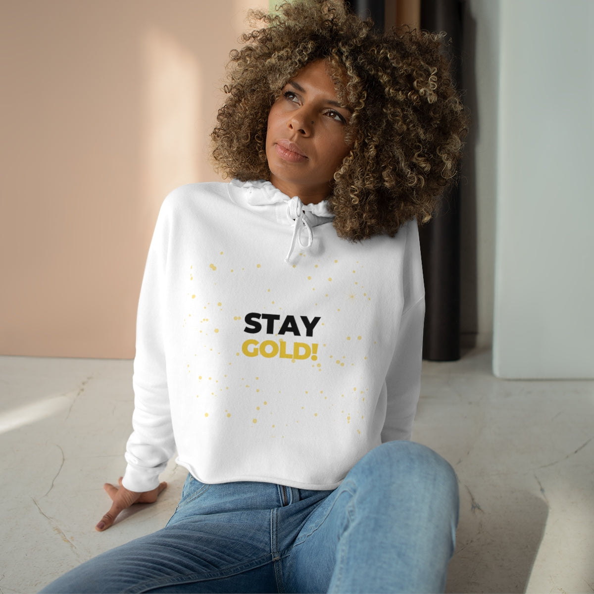 "Stay Gold" Crop Hoodie