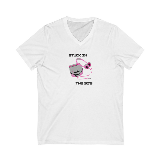 "Stuck In The 90's" Unisex Jersey Short Sleeve V-Neck Tee