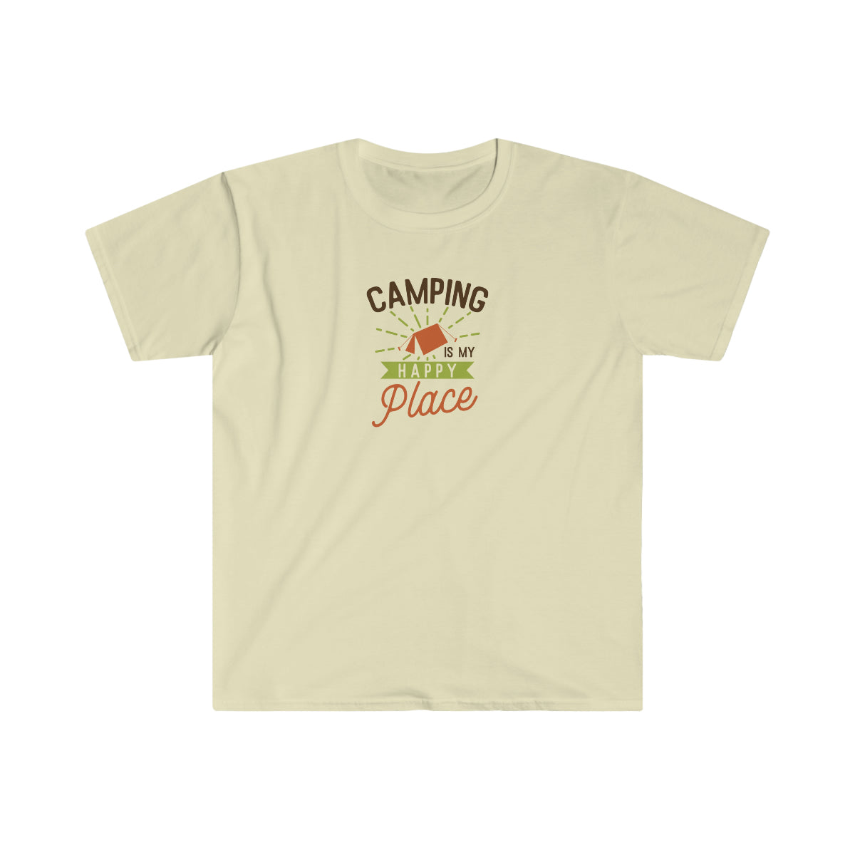 "Camping Is My Happy Place" Unisex Softstyle T-Shirt