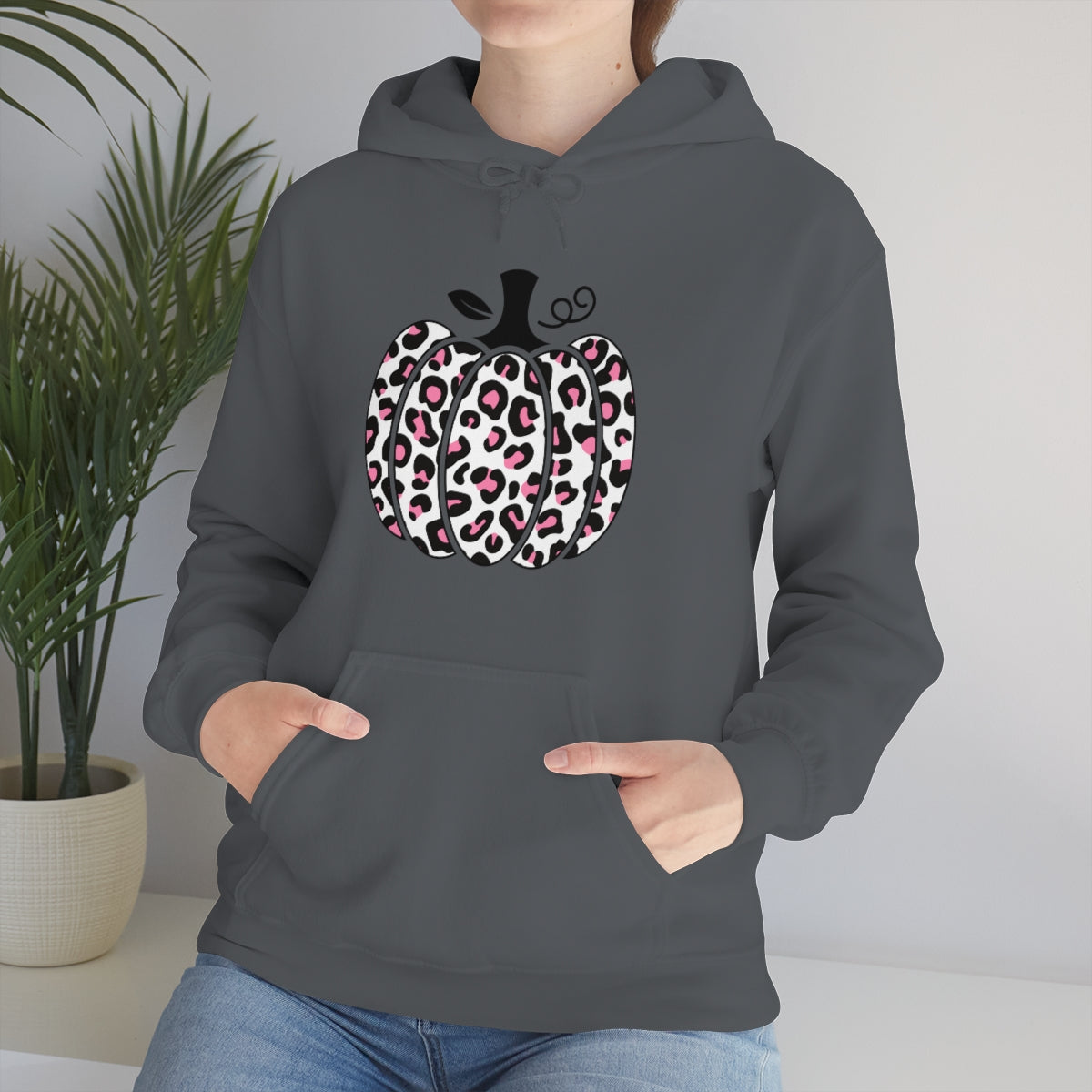 "Pink Leopard Pumpkin" Unisex Heavy Blend™ Hooded Sweatshirt