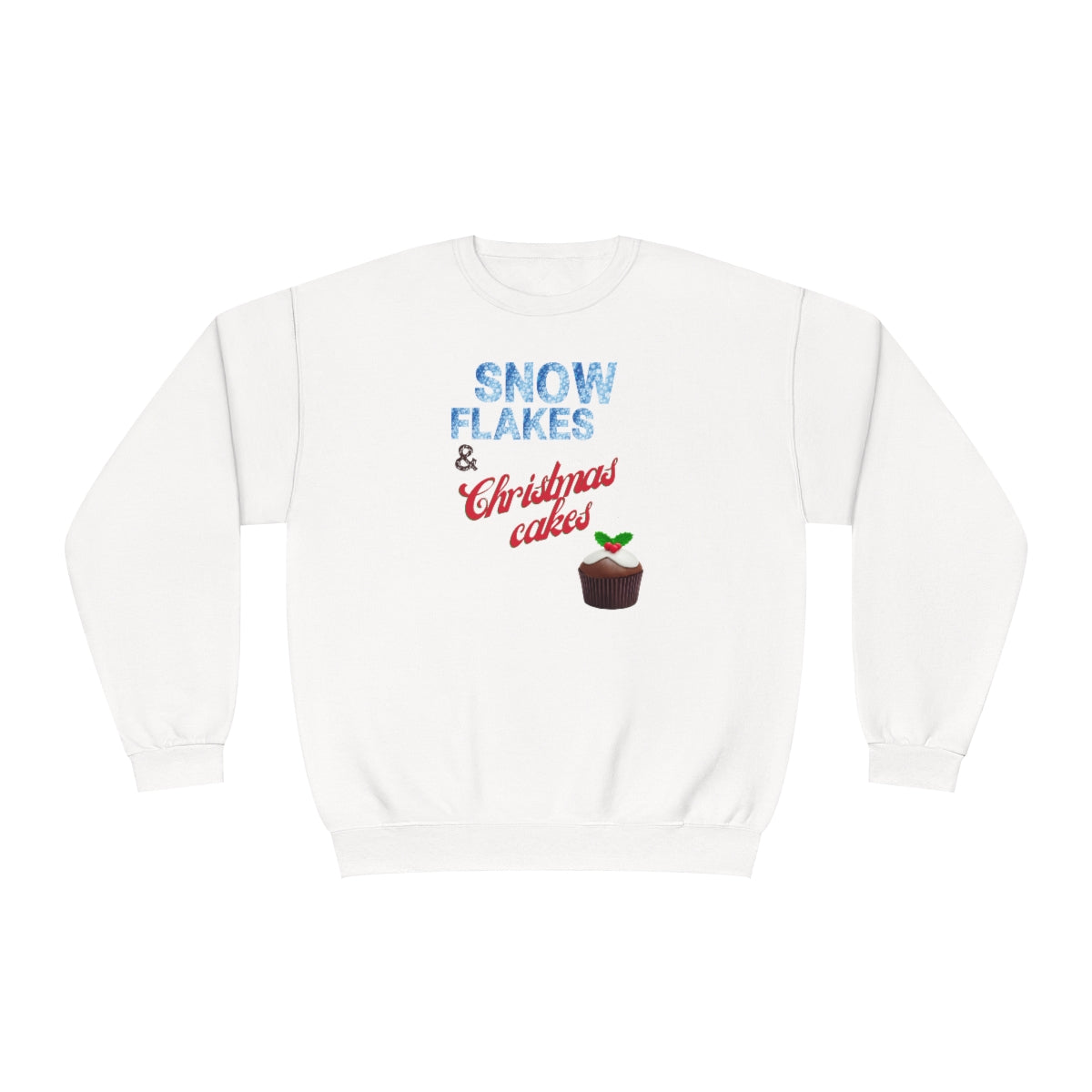 "Snow Flakes & Christmas Cakes" Unisex NuBlend® Crewneck Sweatshirt