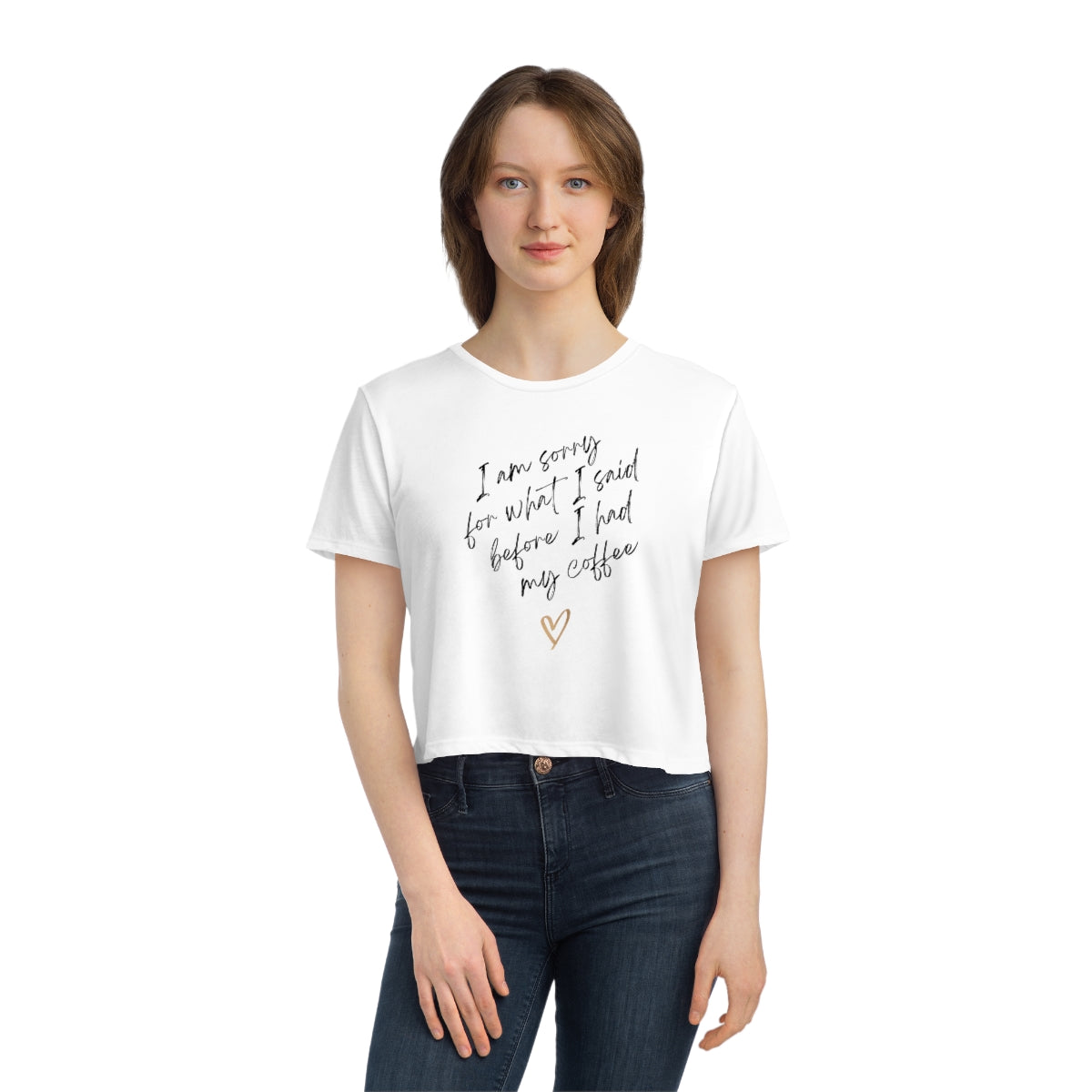 "Sorry For What I Said" Women's Flowy Cropped Tee