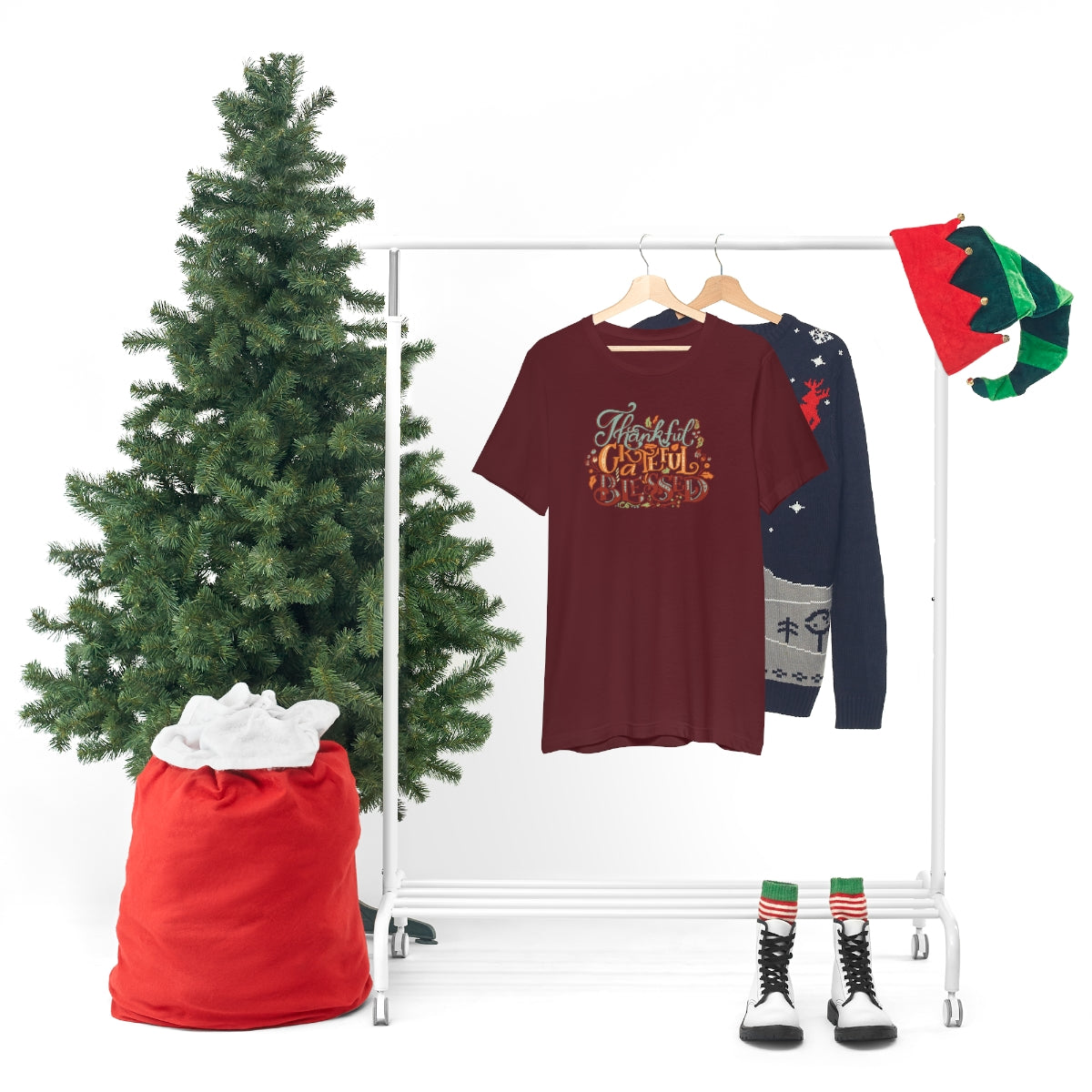 Thankful Grateful Blessed Unisex Jersey Short Sleeve Tee
