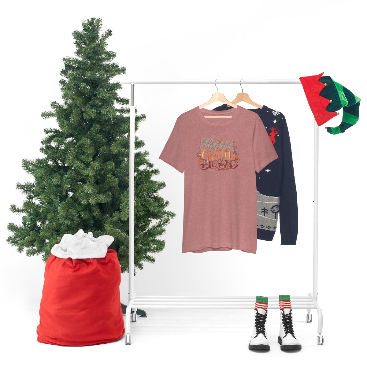 Thankful Grateful Blessed Unisex Jersey Short Sleeve Tee