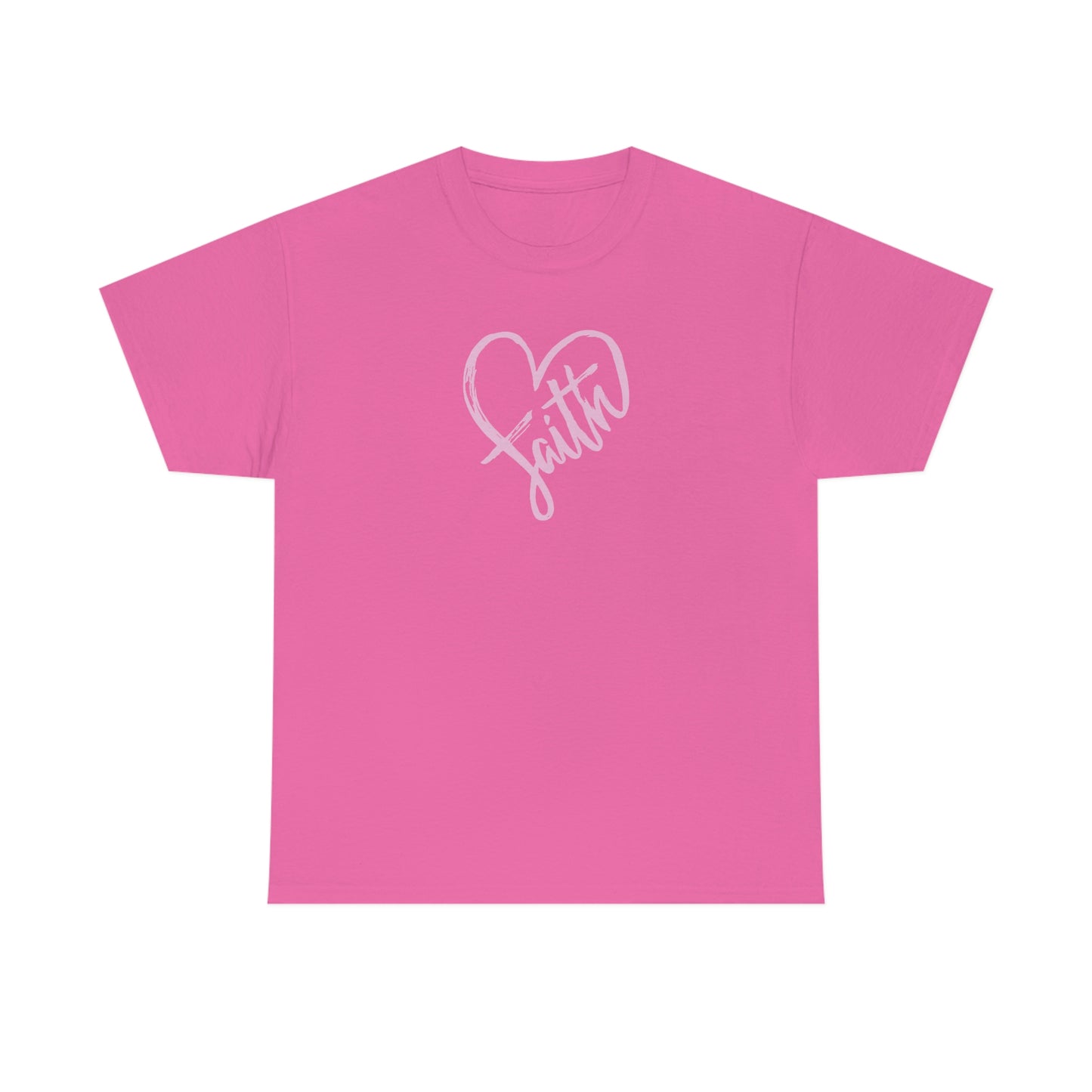 "Pink Faith Heart" Unisex Heavy Cotton Tee