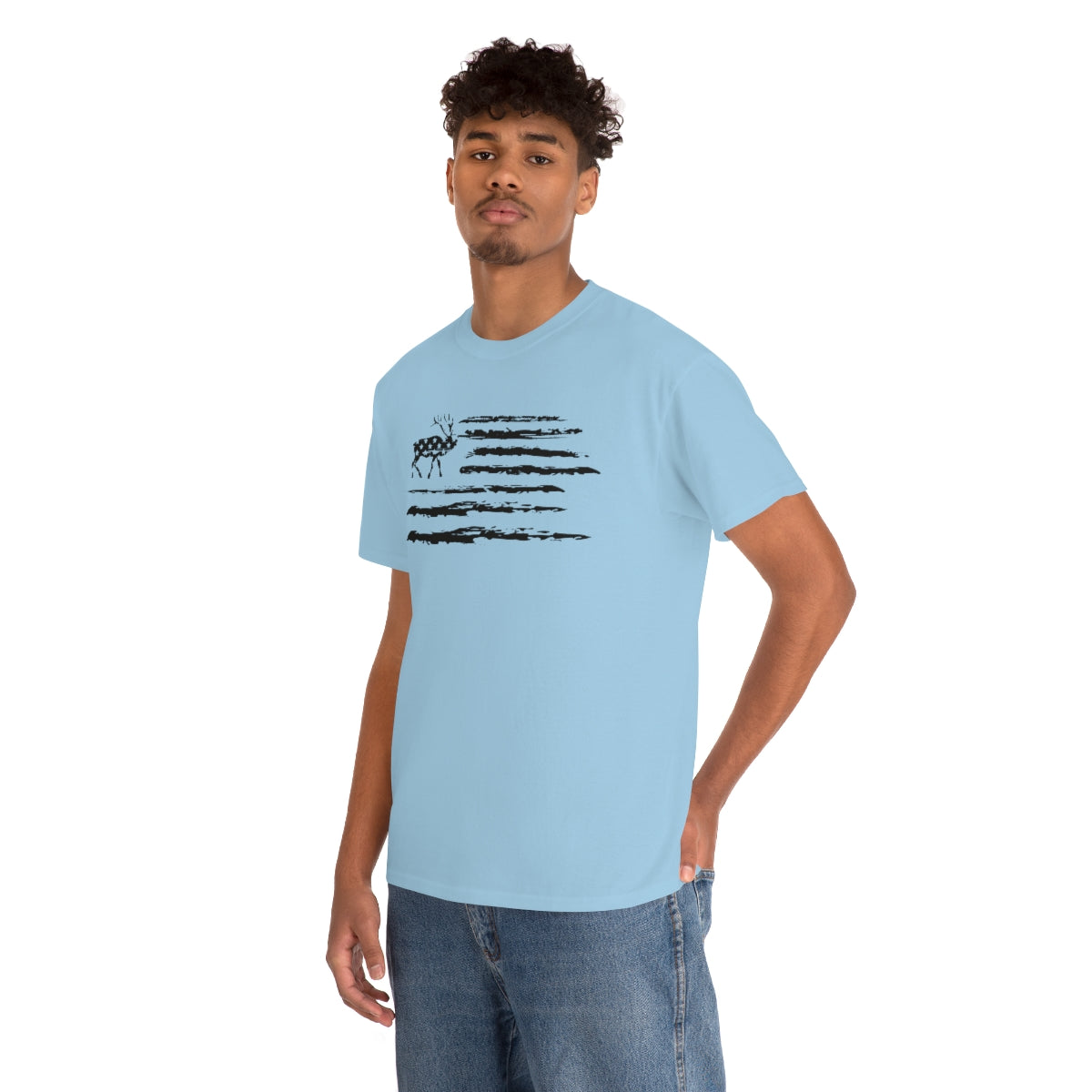"Black Deer Flag" Unisex Heavy Cotton Tee