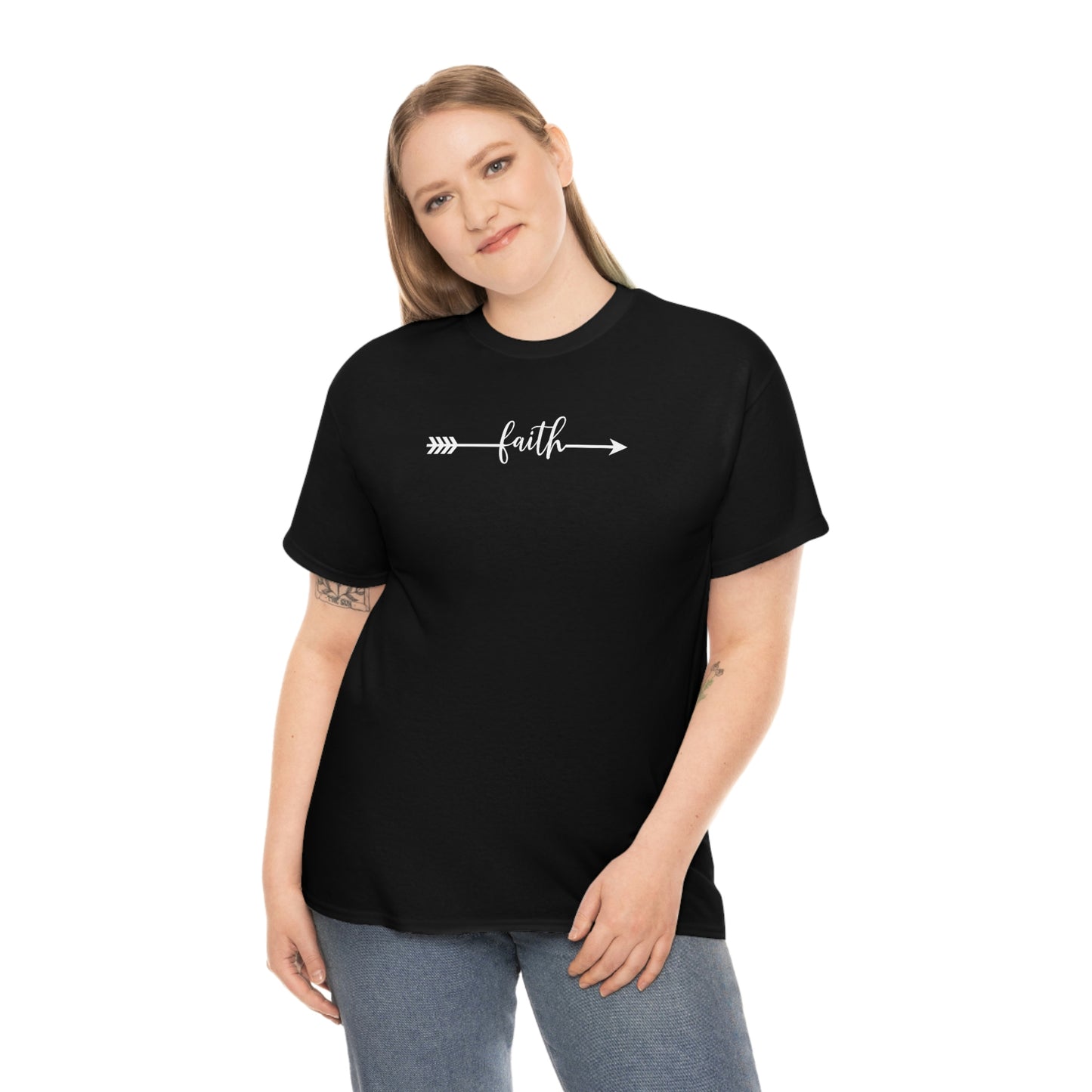"Faith Arrow" Unisex Heavy Cotton Tee