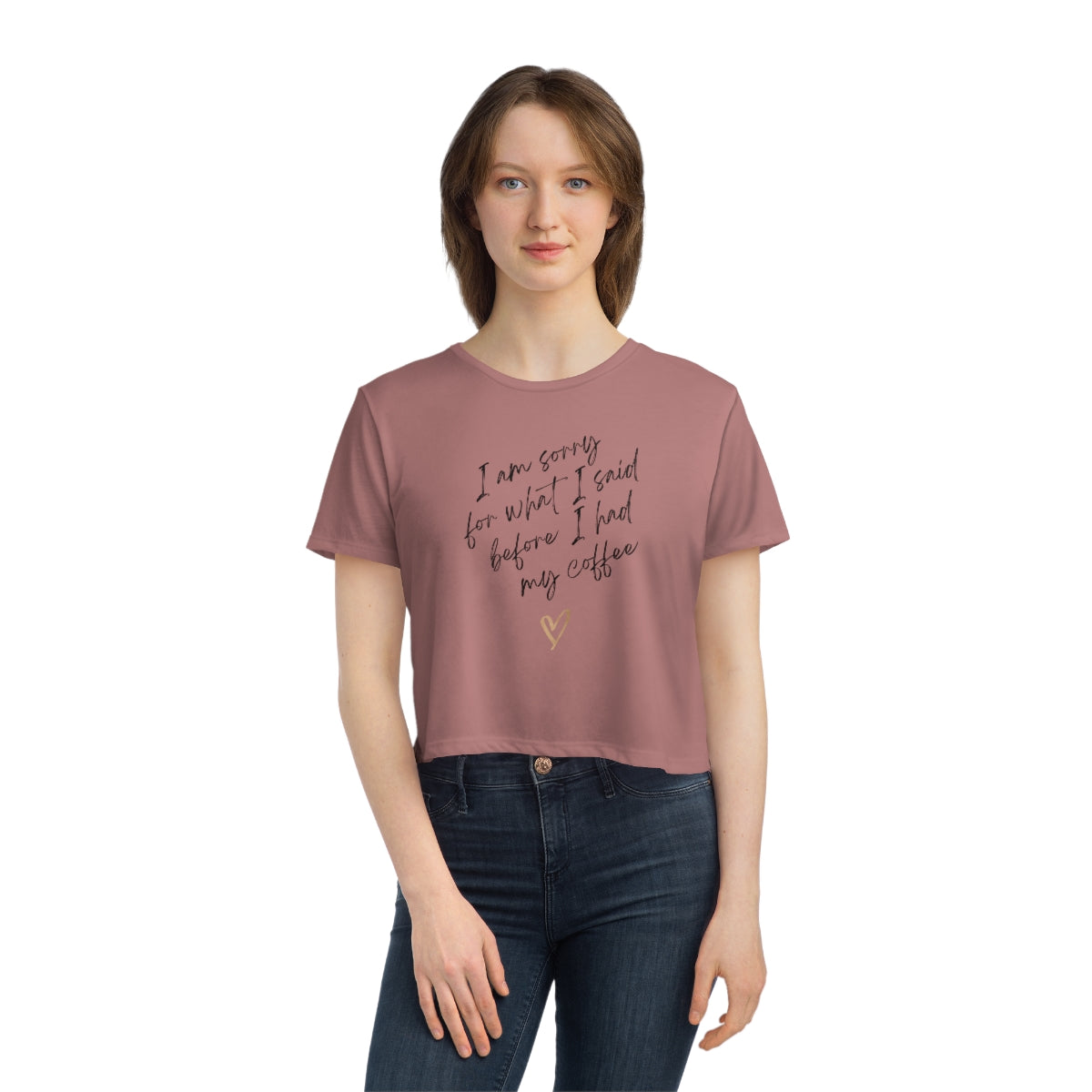 "Sorry For What I Said" Women's Flowy Cropped Tee