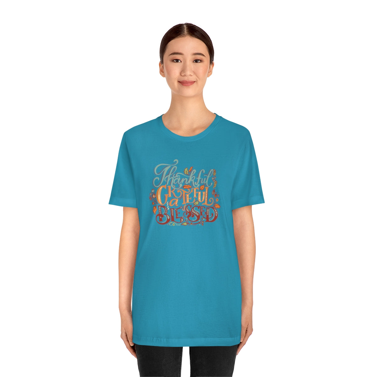 Thankful Grateful Blessed Unisex Jersey Short Sleeve Tee