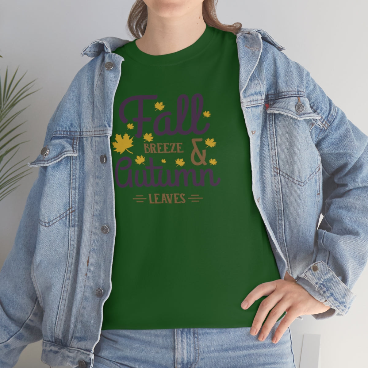 "Fall Breeze And Autumn Leaves" Unisex Heavy Cotton Tee