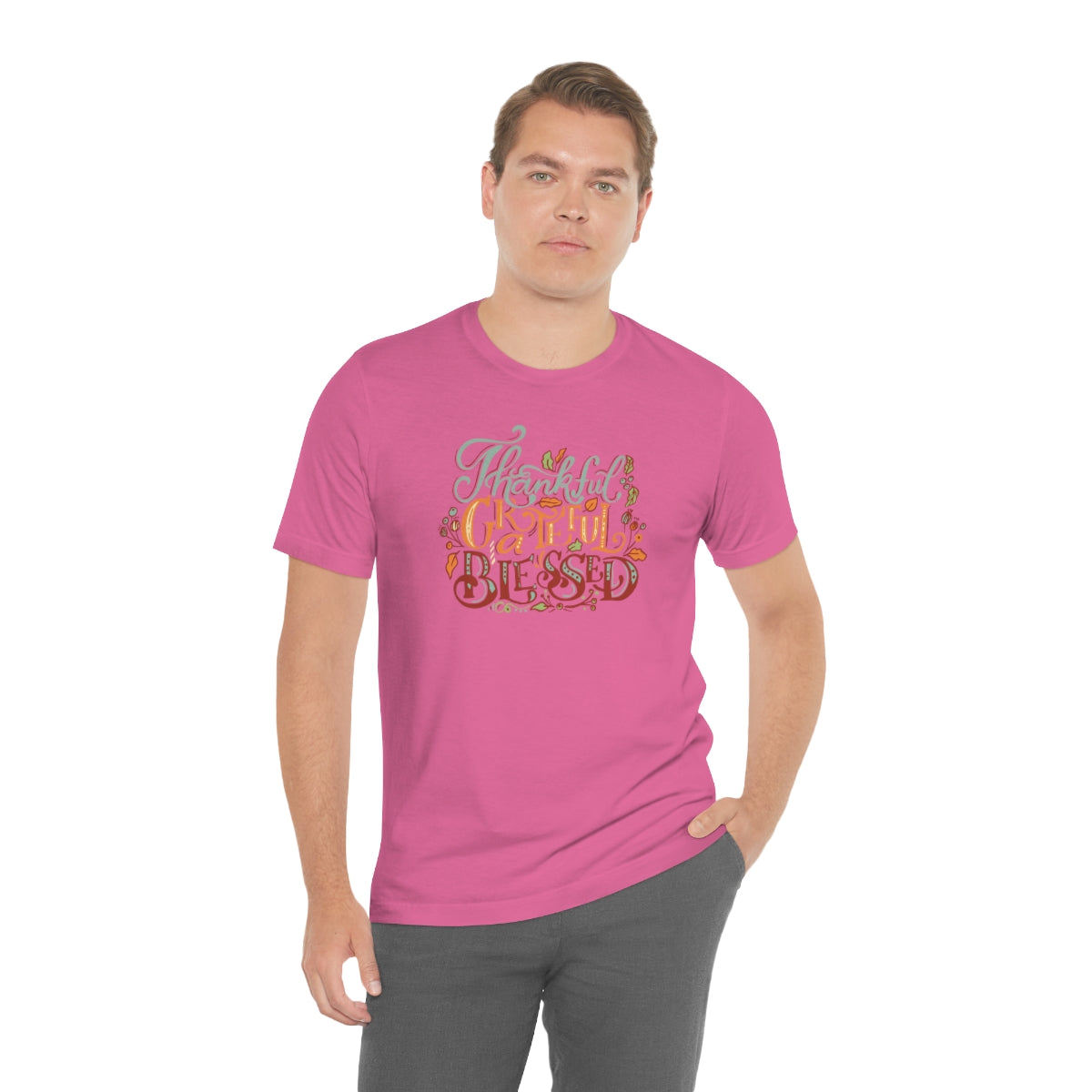 Thankful Grateful Blessed Unisex Jersey Short Sleeve Tee