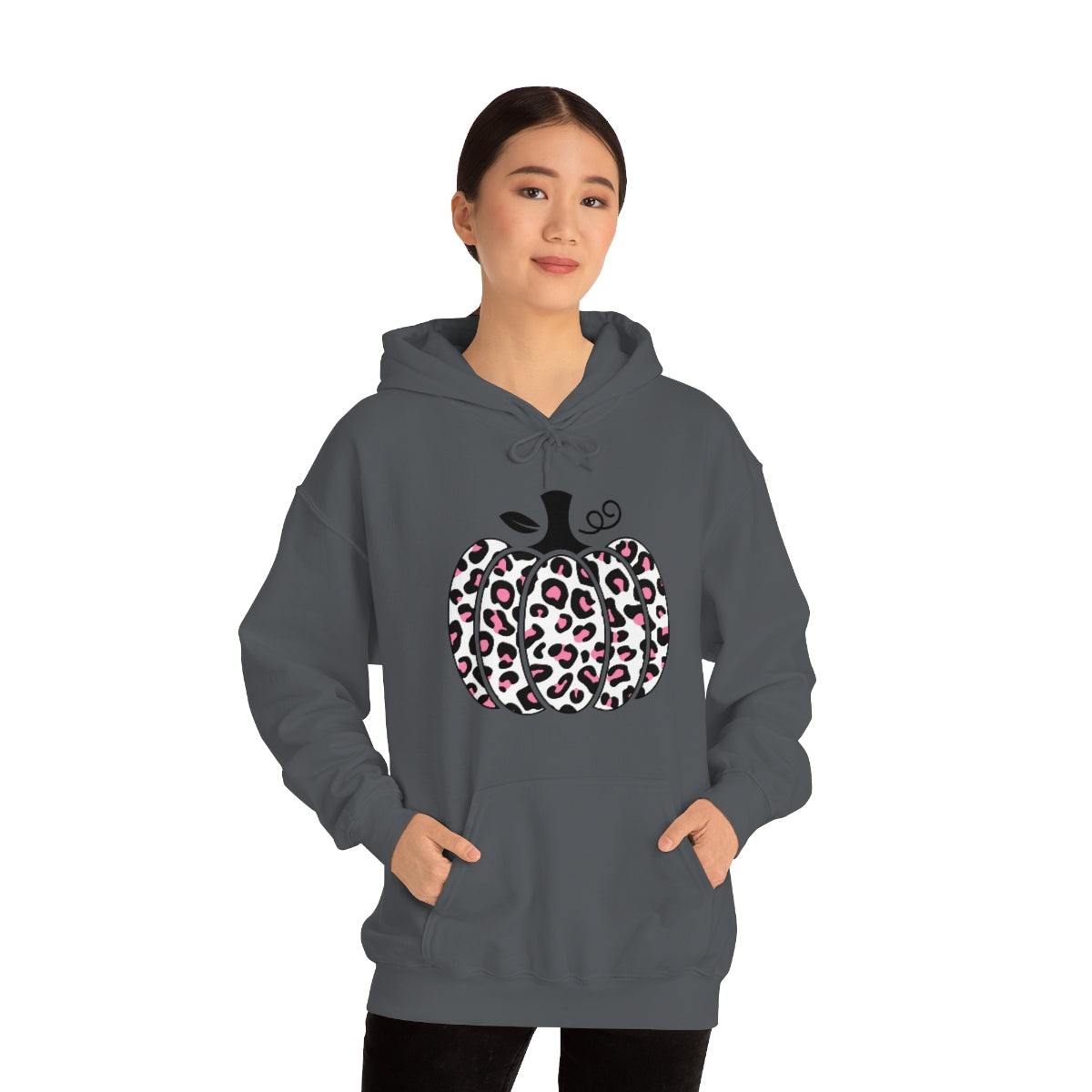 "Pink Leopard Pumpkin" Unisex Heavy Blend™ Hooded Sweatshirt
