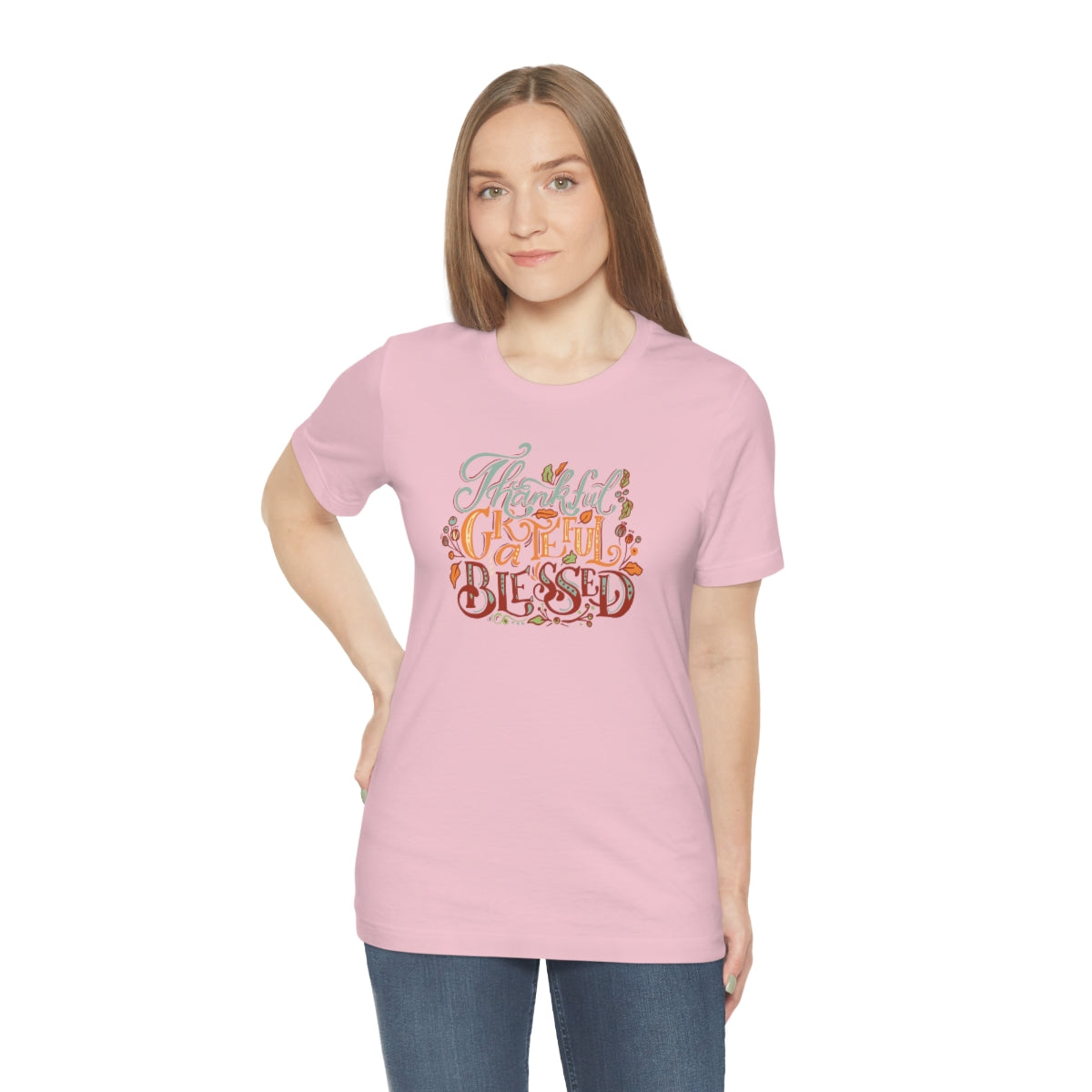 Thankful Grateful Blessed Unisex Jersey Short Sleeve Tee