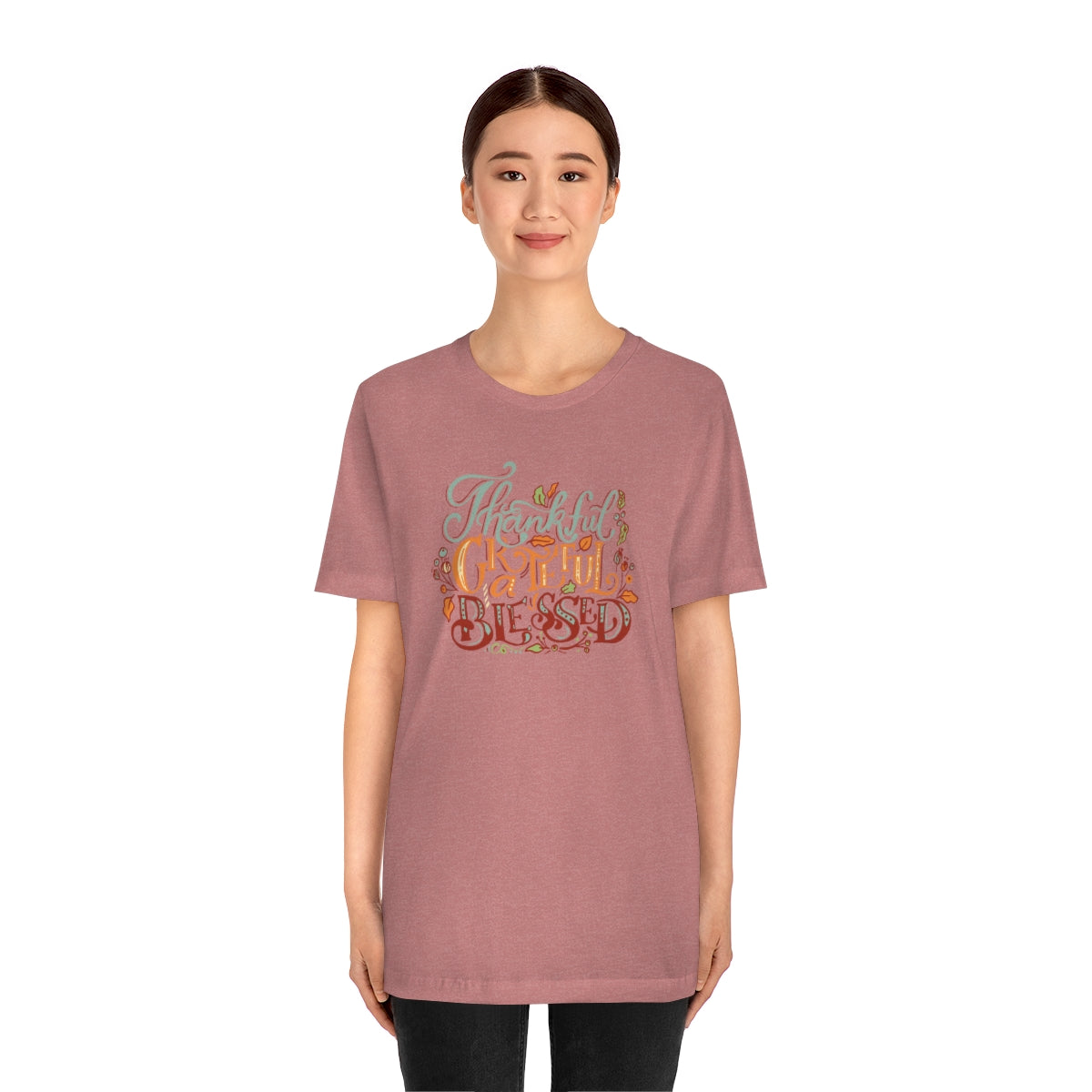 Thankful Grateful Blessed Unisex Jersey Short Sleeve Tee