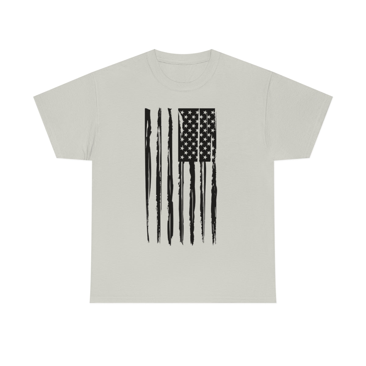 "Black Vertical Flag" Unisex Heavy Cotton Tee