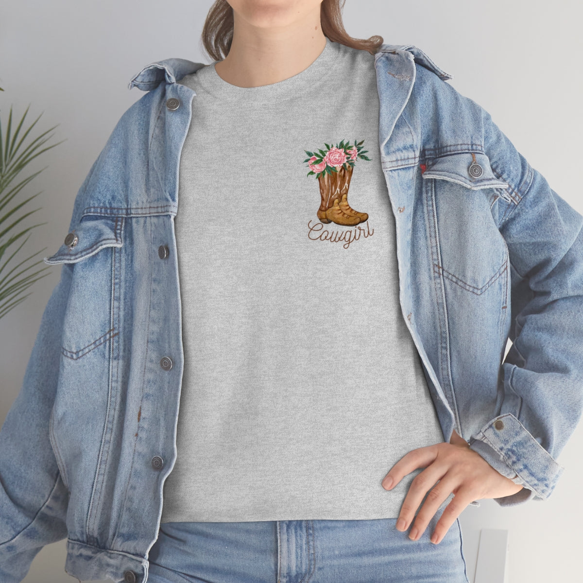 "Cowgirl/Herd That" Unisex Heavy Cotton Tee Front/Back Designs