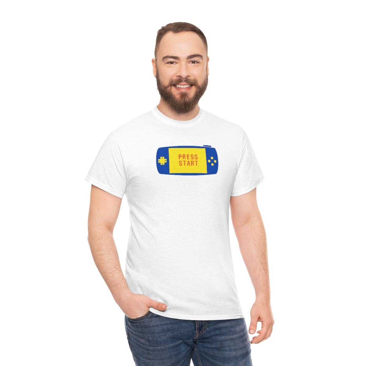 "Press Start" Unisex Heavy Cotton Tee