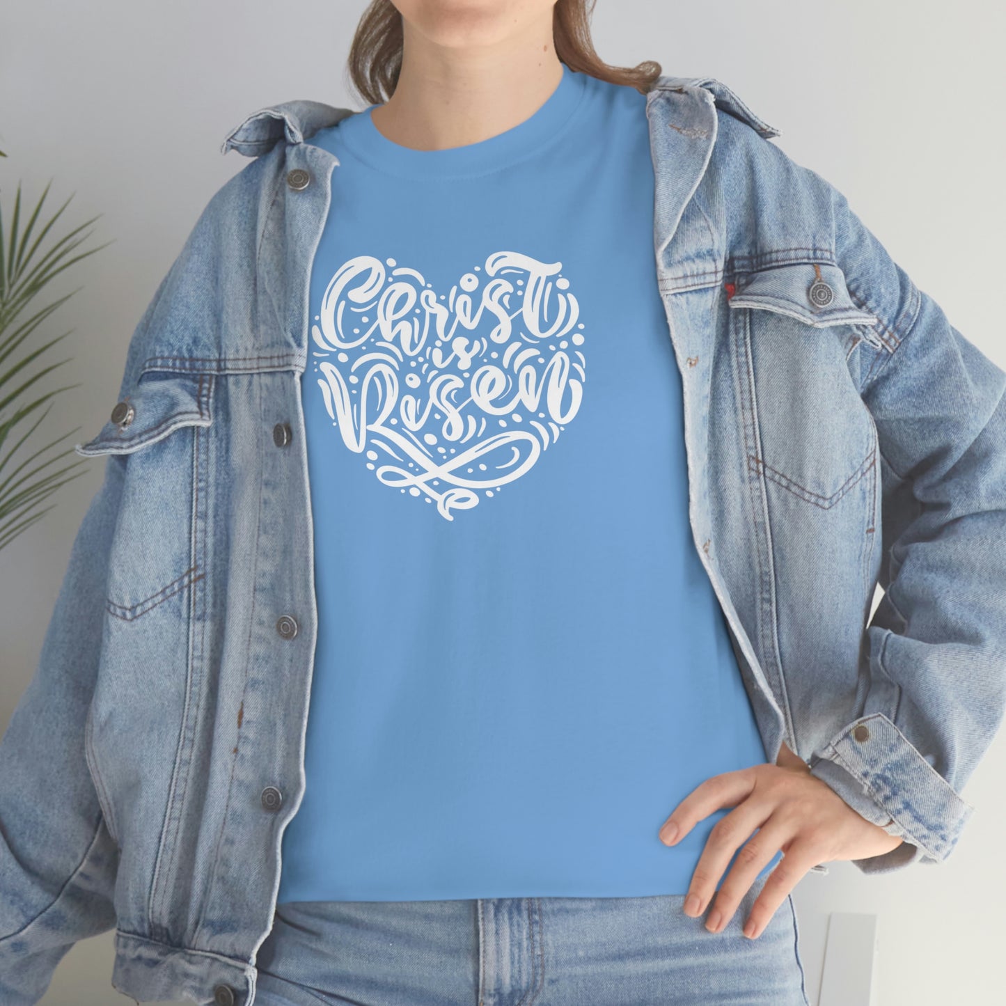 "Christ is Risen Heart" Unisex Heavy Cotton Tee