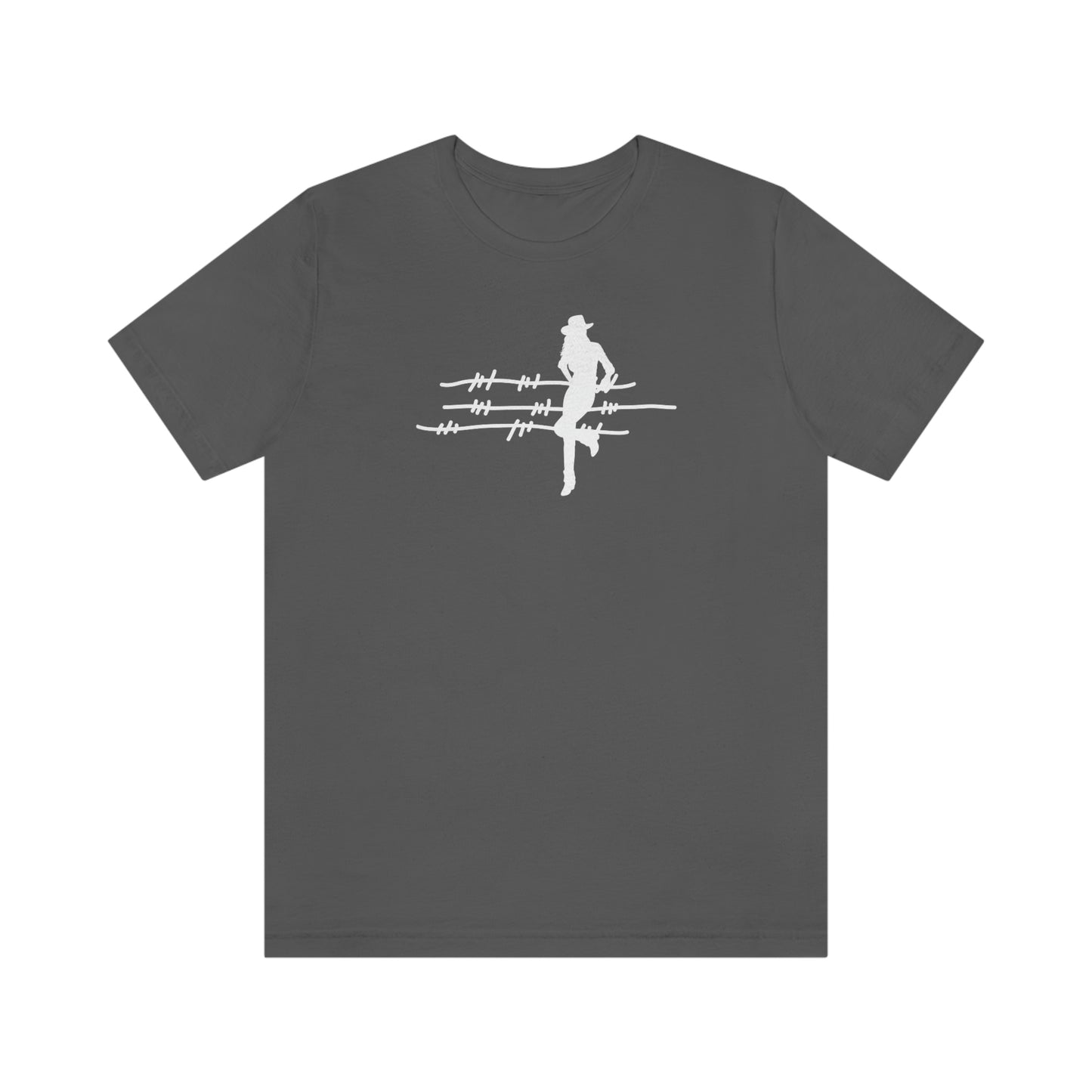 "On The Fence" (white image) Unisex Jersey Short Sleeve Tee