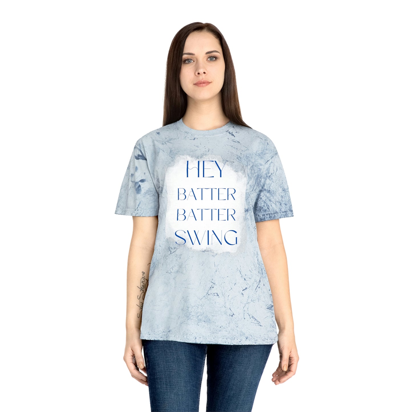 "Hey Batter Batter Swing" Unisex Color Blast T-Shirt