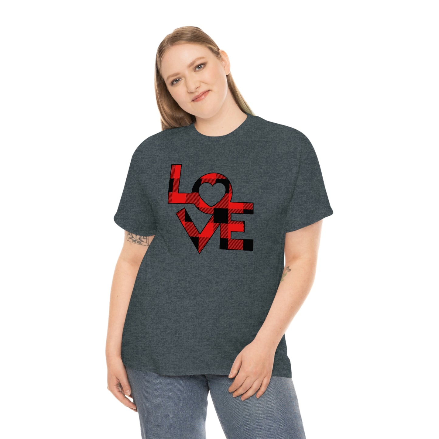 "Plaid LOVE" Unisex Heavy Cotton Tee